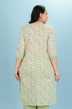Thumbnail for Aramya Straight Soft Cotton Floral Print Women's Kurta - Green - Distacart