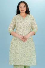 Thumbnail for Aramya Straight Soft Cotton Floral Print Women's Kurta - Green - Distacart