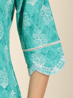 Thumbnail for Aramya Straight Soft Cotton Geometric Print Women's Kurta - Green - Distacart