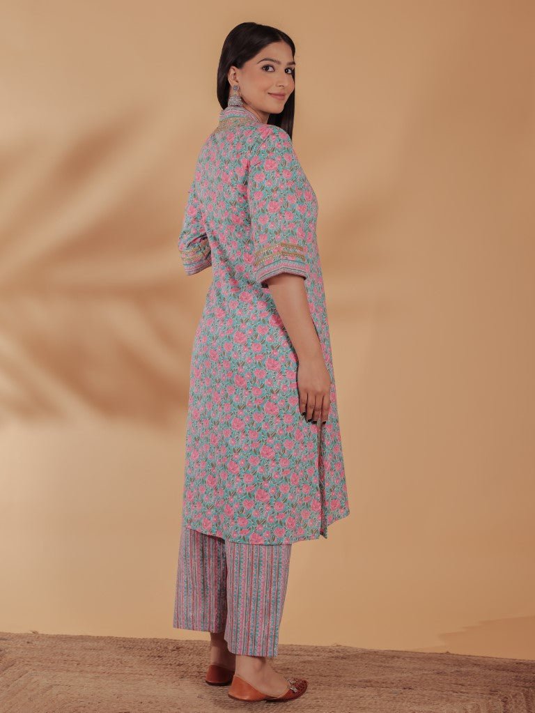 Aramya Straight Soft Cotton Floral Print Women's Kurta - Multicolor - Distacart