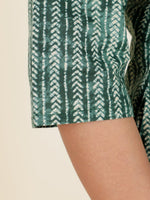 Thumbnail for Aramya Straight Soft Cotton Striped Print Women's Kurta - Green - Distacart