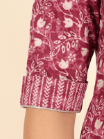 Thumbnail for Aramya Pathani Soft Cotton Floral Print Women's Kurta - Purple - Distacart