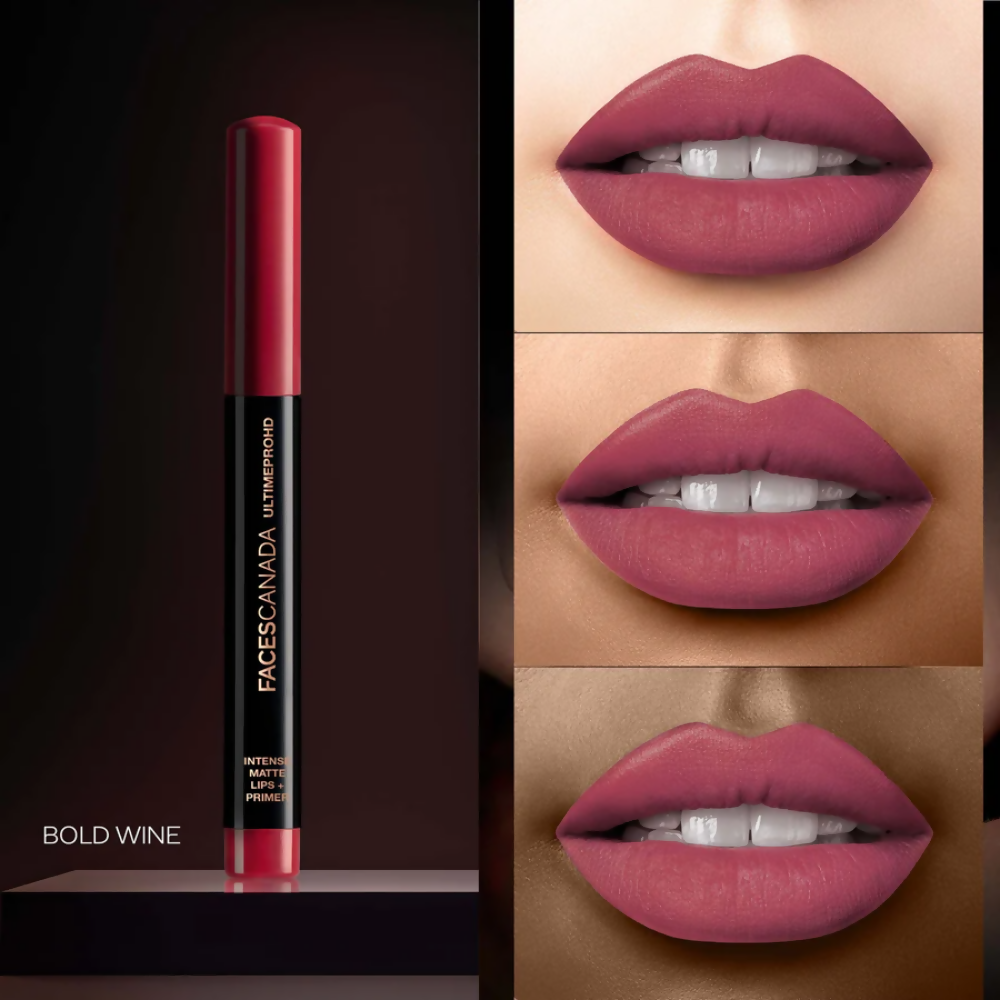 Faces Canada Ultime Pro HD Intense Matte Lips + Primer - Bold Wine 11 - Distacart