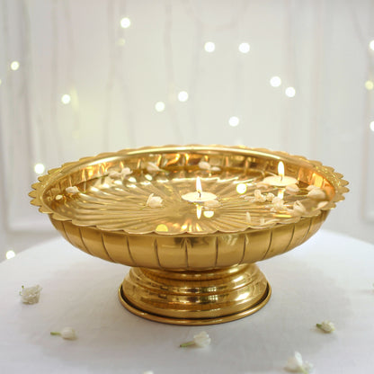 metal kamal urli tray for decoration gold
