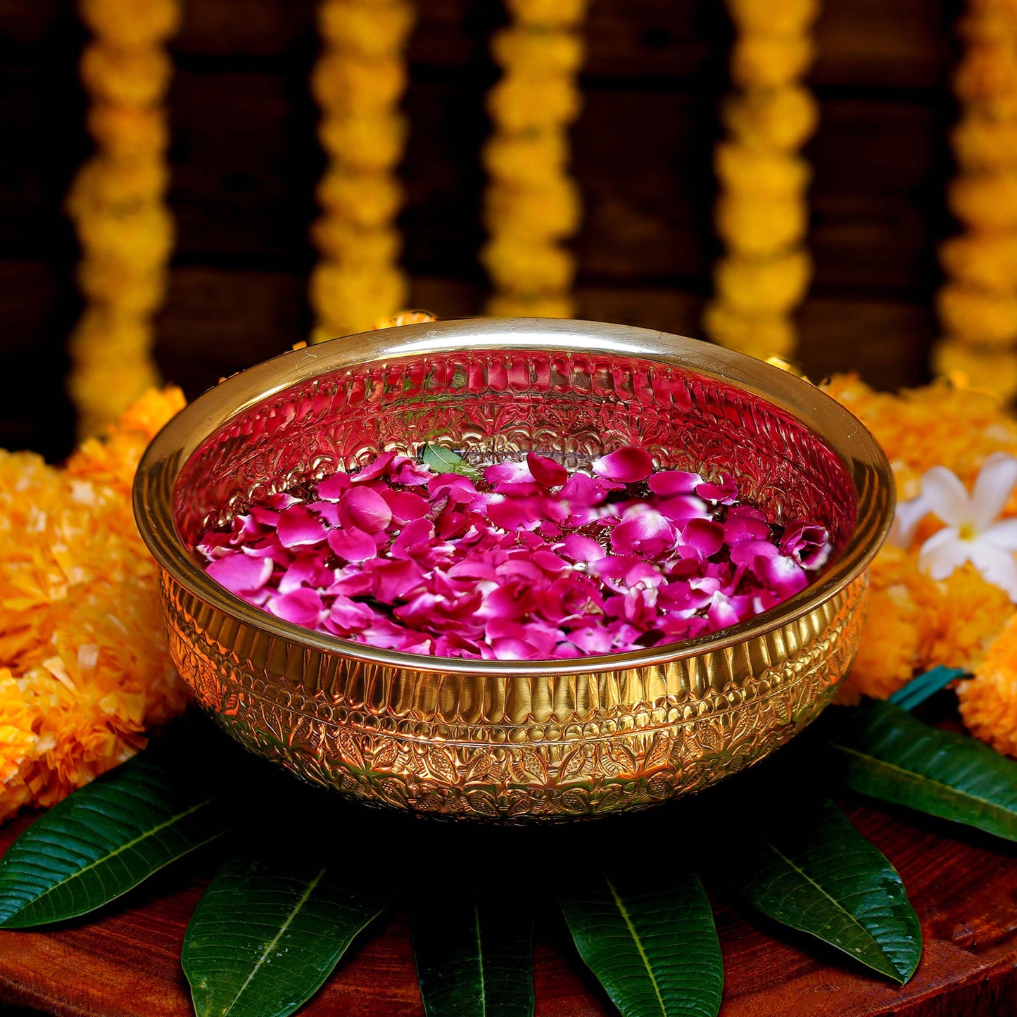 classic chitai design brass urli gold
