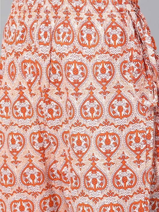 Anubhutee Orange & White Pure Cotton Printed Night suit - Distacart