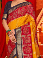 Thumbnail for NOZ2TOZ Women's Tussar Silk Navy Blue Woven Design Designer Saree With Blouse Piece - Distacart