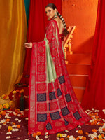 Thumbnail for NOZ2TOZ Women's Tussar Silk Red Woven Design Designer Saree With Blouse Piece - Distacart