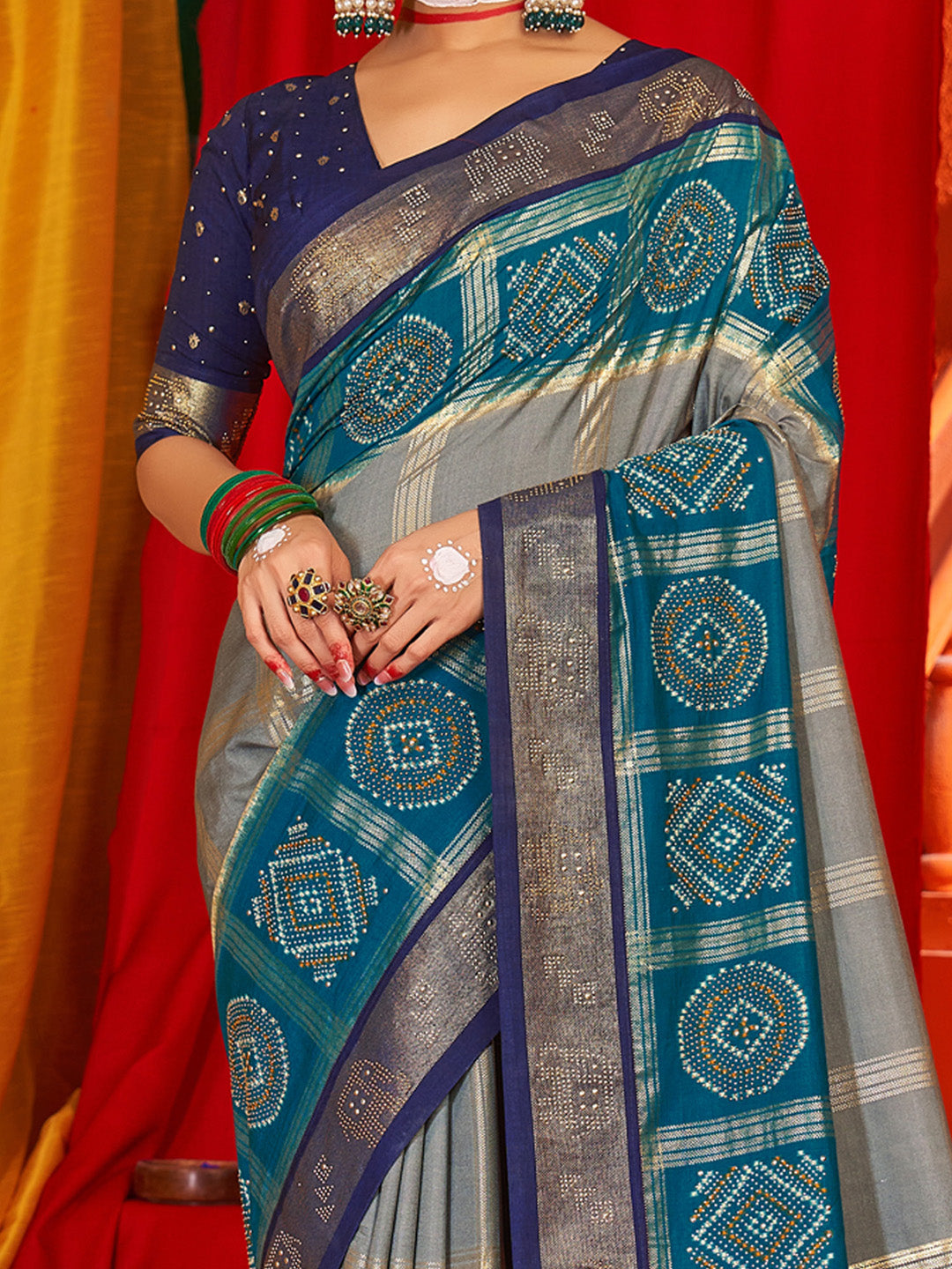 NOZ2TOZ Women's Tussar Silk Navy Blue Woven Design Designer Saree With Blouse Piece - Distacart