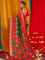 Thumbnail for NOZ2TOZ Women's Tussar Silk Red Woven Design Designer Saree With Blouse Piece - Distacart