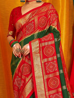 Thumbnail for NOZ2TOZ Women's Tussar Silk Red Woven Design Designer Saree With Blouse Piece - Distacart