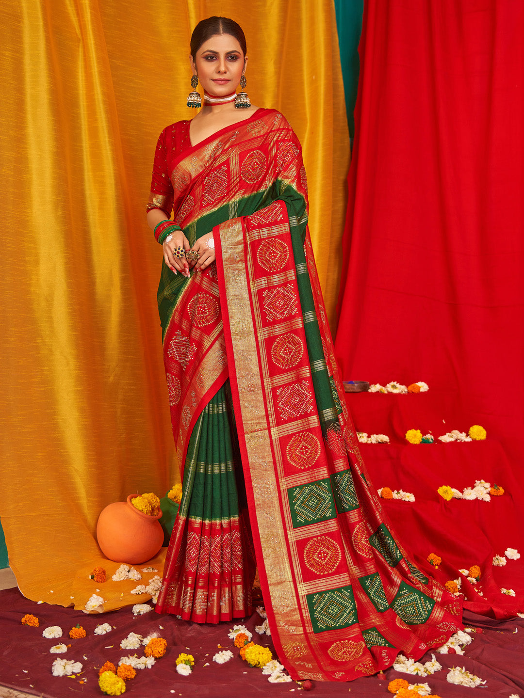 NOZ2TOZ Women's Tussar Silk Red Woven Design Designer Saree With Blouse Piece - Distacart