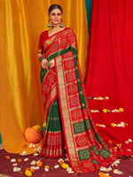 Thumbnail for NOZ2TOZ Women's Tussar Silk Red Woven Design Designer Saree With Blouse Piece - Distacart