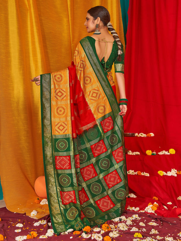 NOZ2TOZ Women's Tussar Silk Green Woven Design Designer Saree With Blouse Piece - Distacart