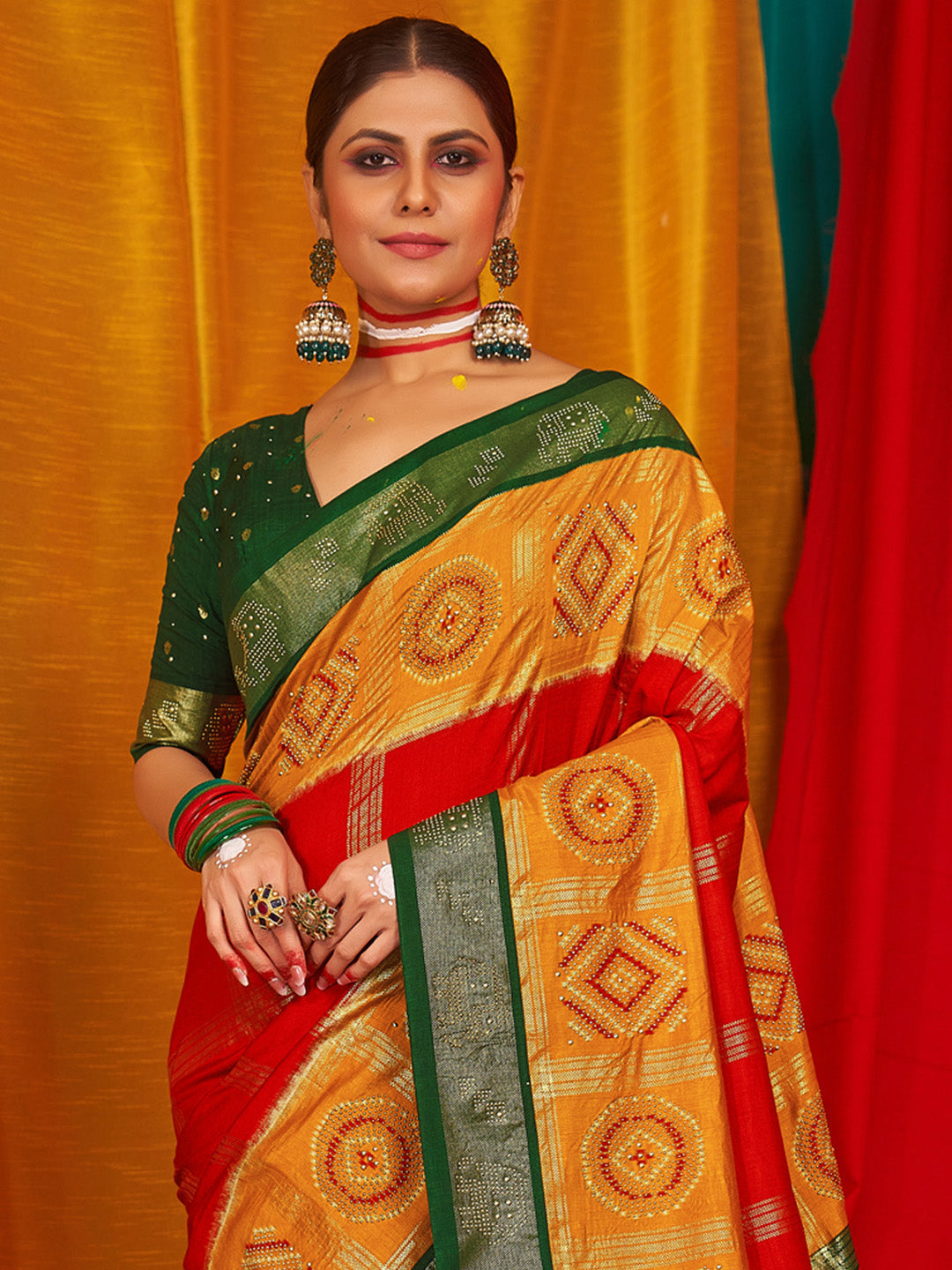 NOZ2TOZ Women's Tussar Silk Green Woven Design Designer Saree With Blouse Piece - Distacart