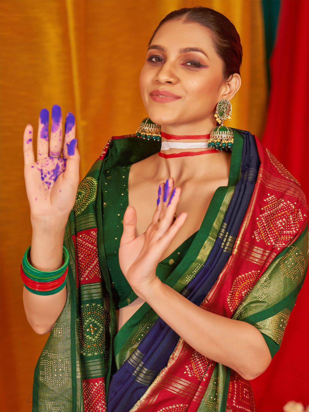 NOZ2TOZ Women's Tussar Silk Green Woven Design Designer Saree With Blouse Piece - Distacart