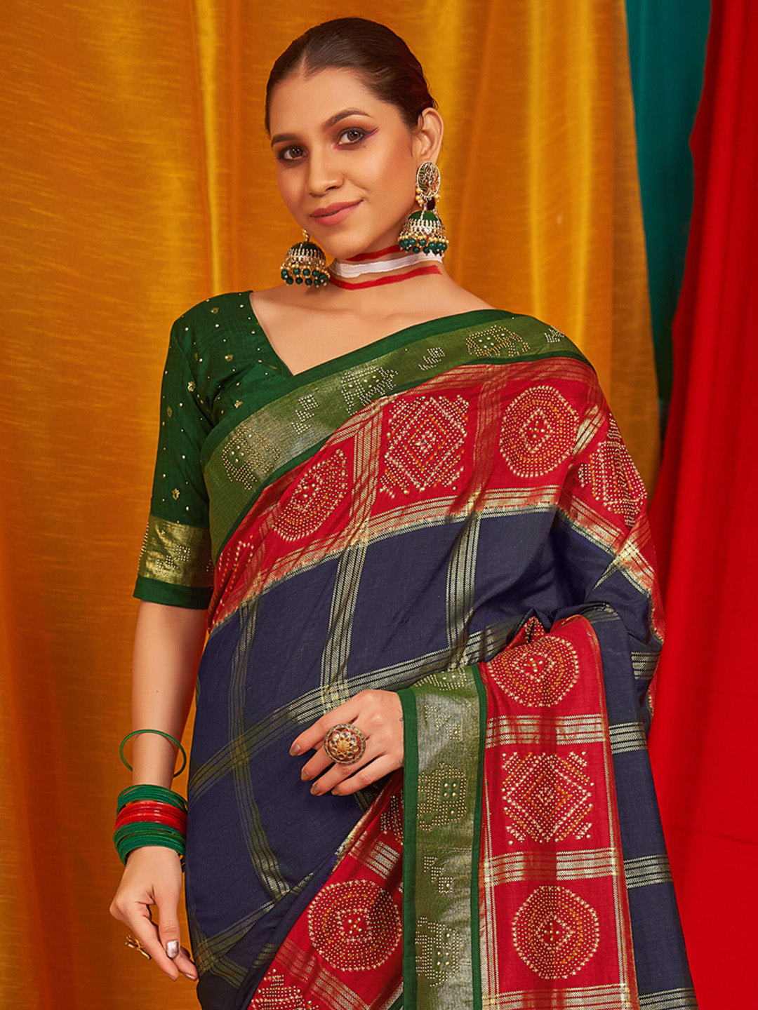 NOZ2TOZ Women's Tussar Silk Green Woven Design Designer Saree With Blouse Piece - Distacart