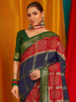 Thumbnail for NOZ2TOZ Women's Tussar Silk Green Woven Design Designer Saree With Blouse Piece - Distacart