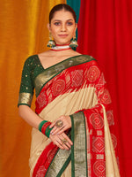 Thumbnail for NOZ2TOZ Women's Tussar Silk Green Woven Design Designer Saree With Blouse Piece - Distacart