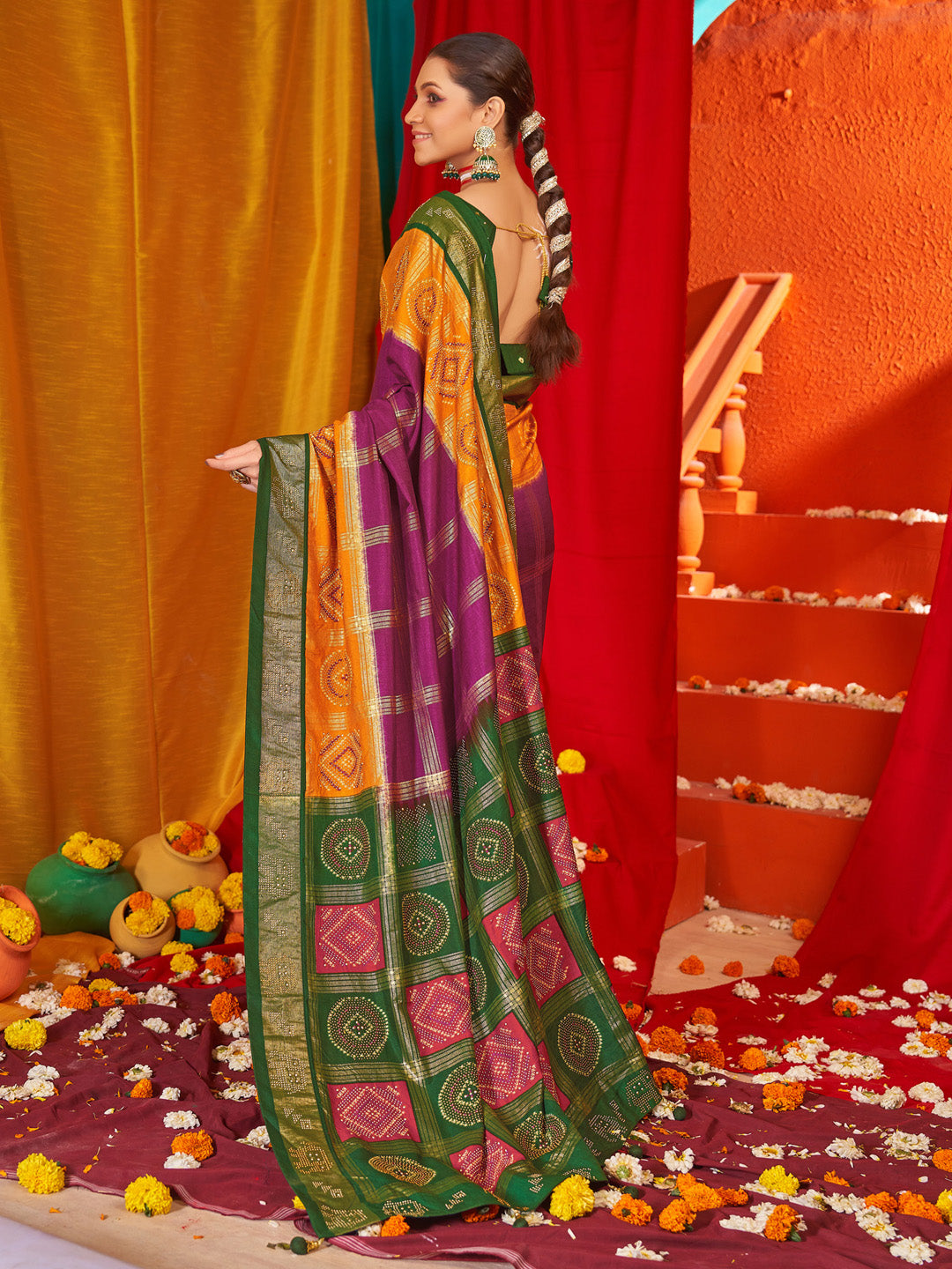 NOZ2TOZ Women's Tussar Silk Green Woven Design Designer Saree With Blouse Piece - Distacart