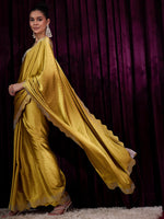 Thumbnail for NOZ2TOZ Women's Satin Silk Mustard Embellished Designer Saree With Blouse Piece - Distacart