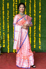 Thumbnail for Jyoti Fashion Women's Baby Pink Soft Handloom Silk Zari Woven Saree with Blouse - Distacart