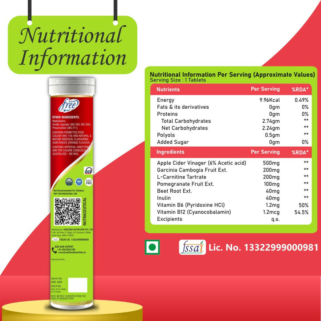 End2End Nutrition Apple Cider Vinegar Tablets - Distacart