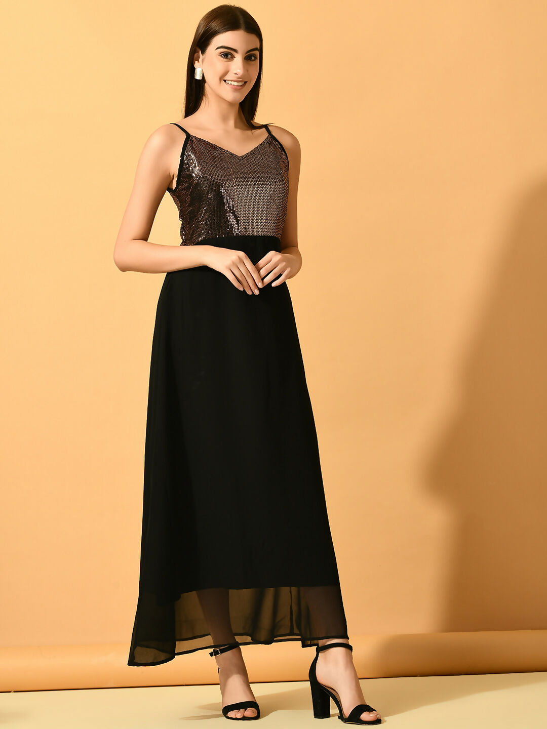 Myshka Women's Black Empire Party Dress - Distacart