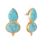 Thumbnail for Nuyug 22K Gold Plated Turquoise Embrace Earrings