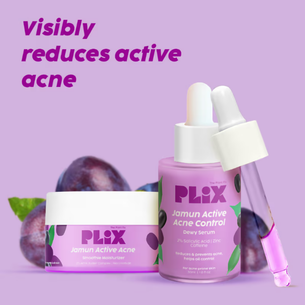 PLIX The Plant Fix 2% Salicylic Acid Active Acne Control Serum & Acne Buster Moisturizer Combo - Distacart