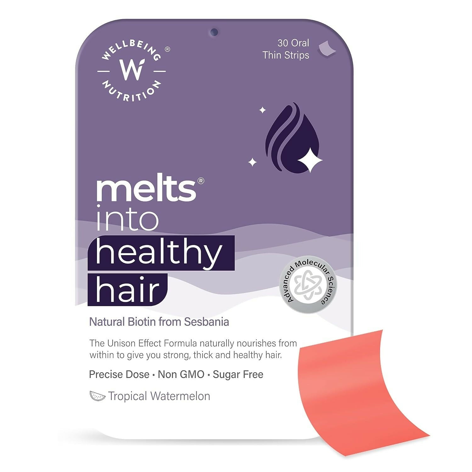 Wellbeing Nutrition Melts Healthy Hair & Hair Fall Control Strips Combo - Distacart