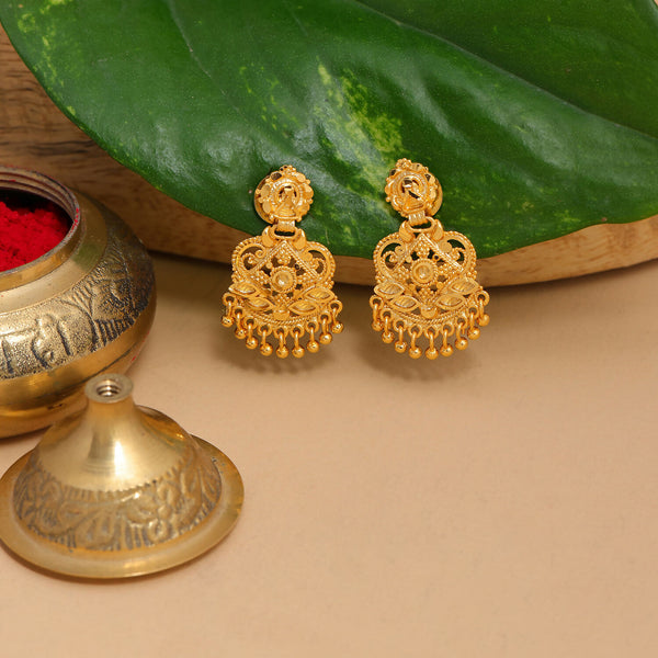 Ruby Raang Traditional Gold Earrings