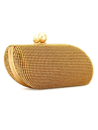 Joban Fashion Bridal Hand Clutch For Women & Young Girls - Golden