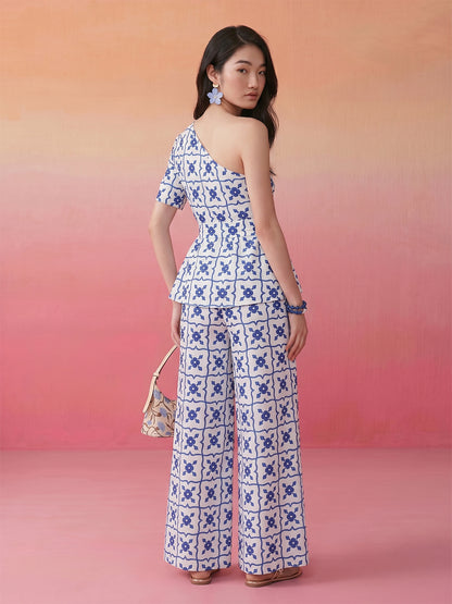 Janasya White Straight Crepe Pant Co-ord Sets - Dista