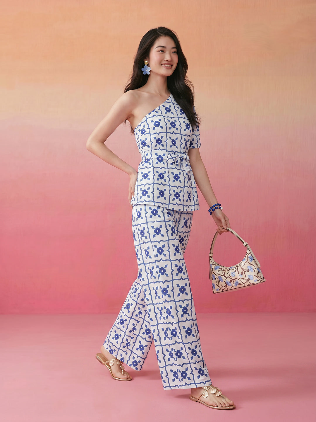 Janasya White Straight Crepe Pant Co-ord Sets - Dista