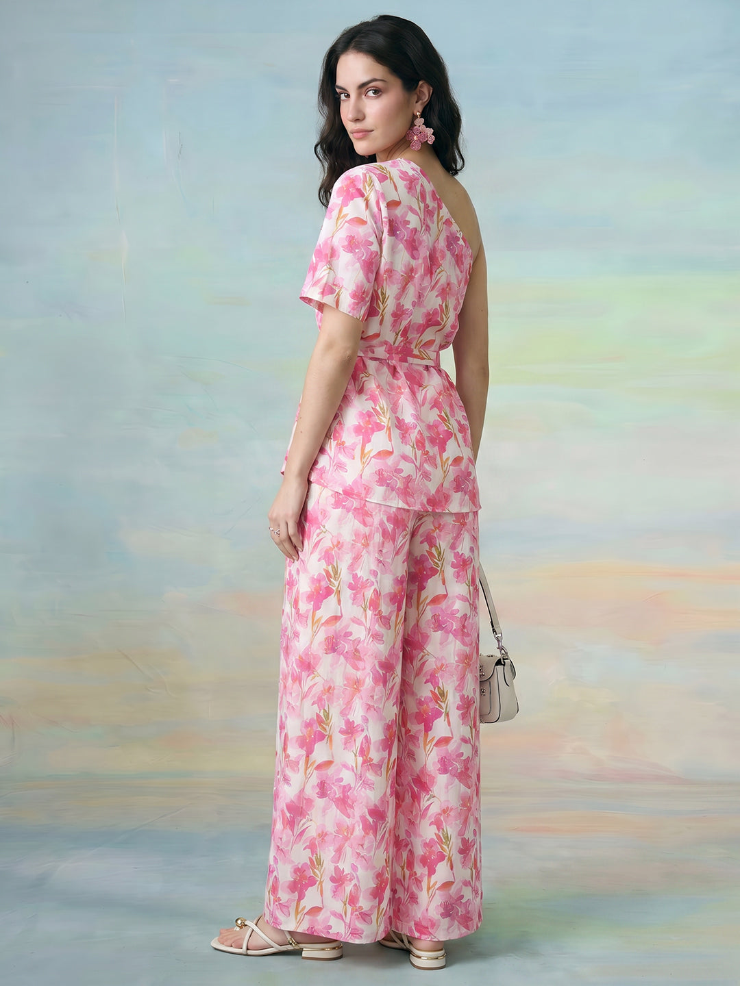 Janasya Pink Straight Crepe Pant Co-ord Sets - Dista