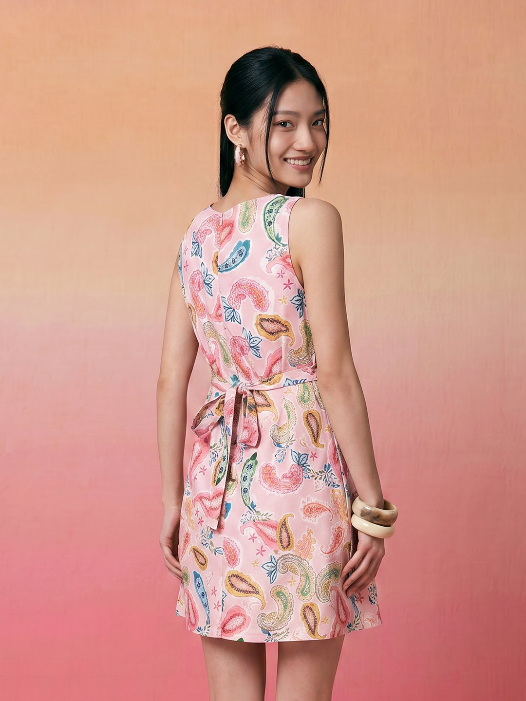 Janasya Baby Pink Wrap Rayon Blend Dress - Dista