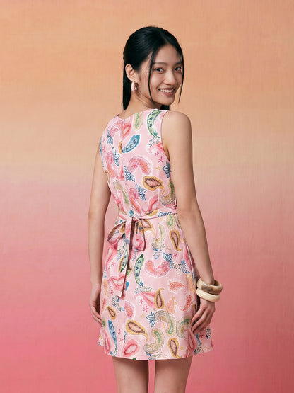 Janasya Baby Pink Wrap Rayon Blend Dress - Dista