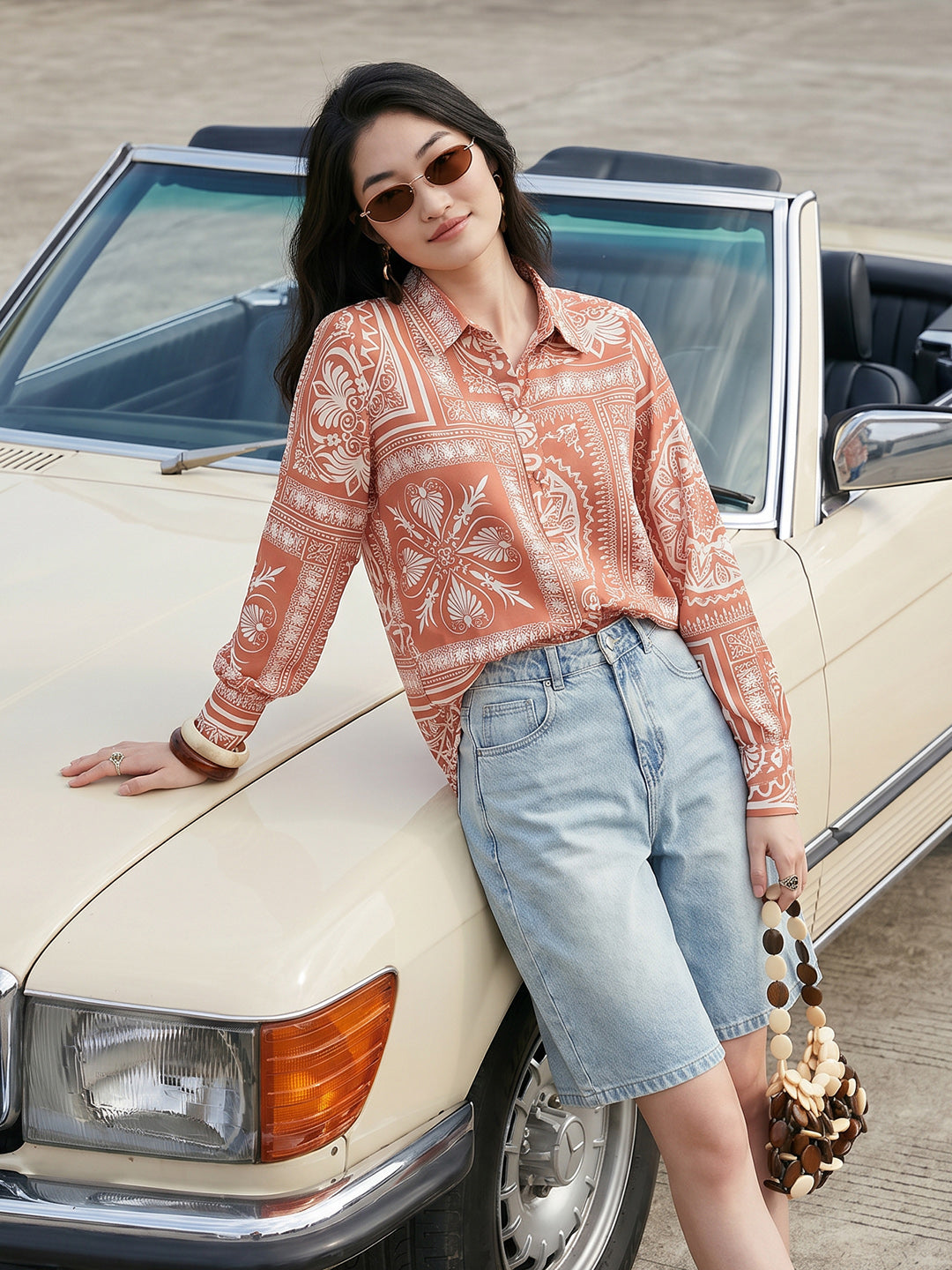 Janasya Rust Shirt Rayon Blend Top - Dista