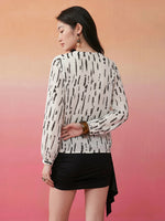 Thumbnail for Janasya Off White Straight Chiffon Top - Dista