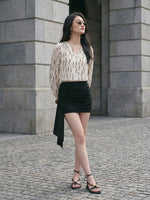 Thumbnail for Janasya Off White Straight Chiffon Top - Dista