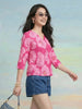 Janasya Pink Straight Crepe Top - Dista