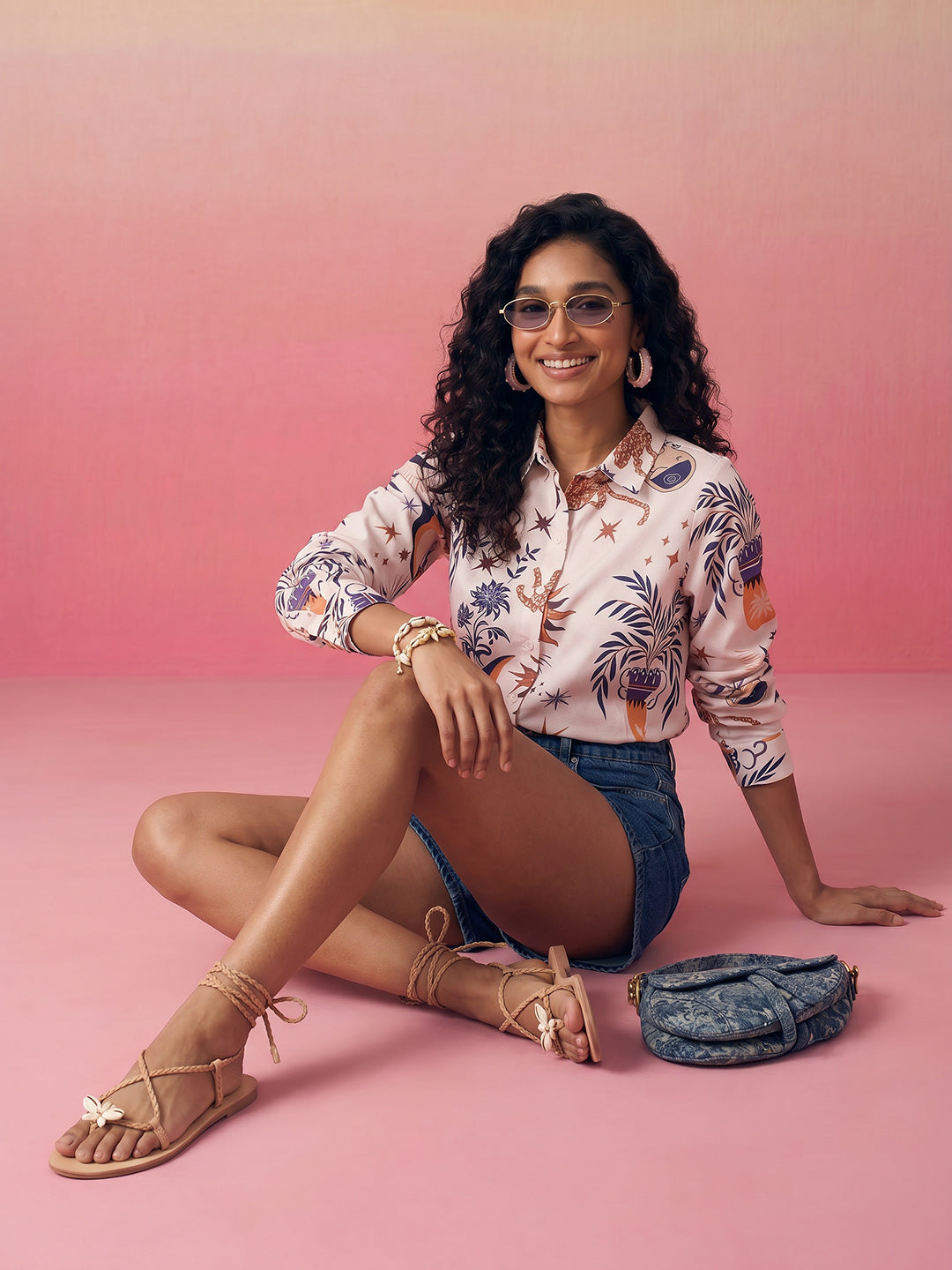 Janasya Cream Shirt Rayon Blend Top - Dista