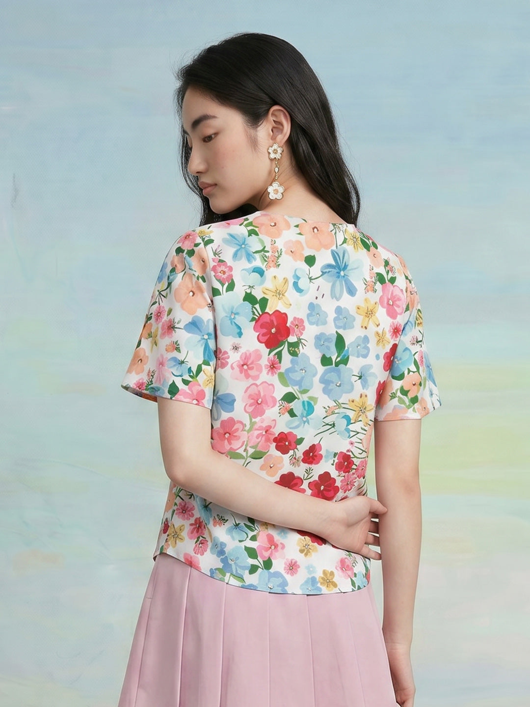 Janasya White Straight Crepe Top - Dista