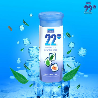 VI-JOHN 22 Degree Cooling Talc Beat the Heat Neem,Sandal and Mint - Distacart