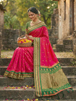 Thumbnail for Shree Shyam Fashion Pink Soft Silk Saree - Distacart