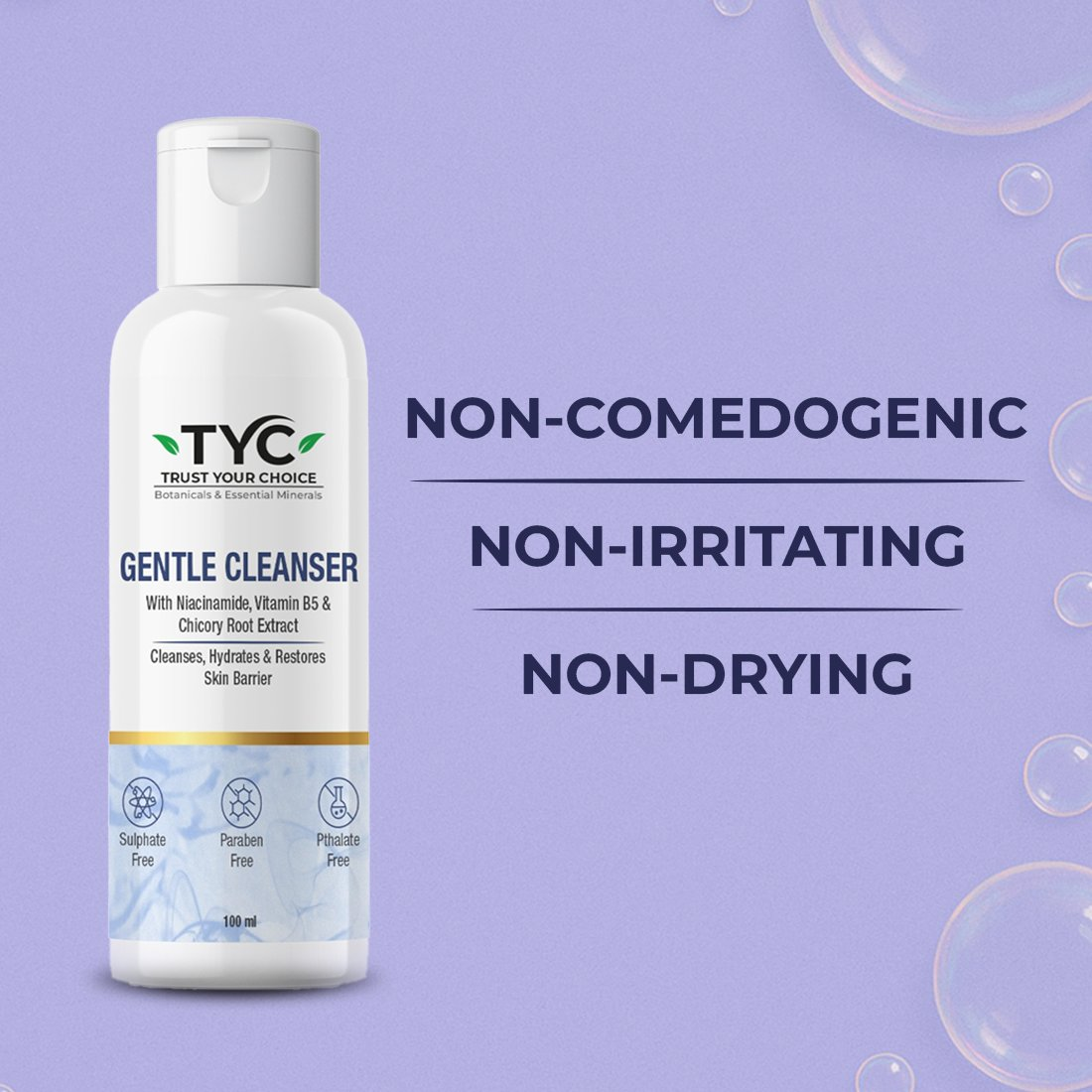 TYC Gentle Cleanser With Niacinamide, Vitamin B5 & Chicory Root Extract - Dista