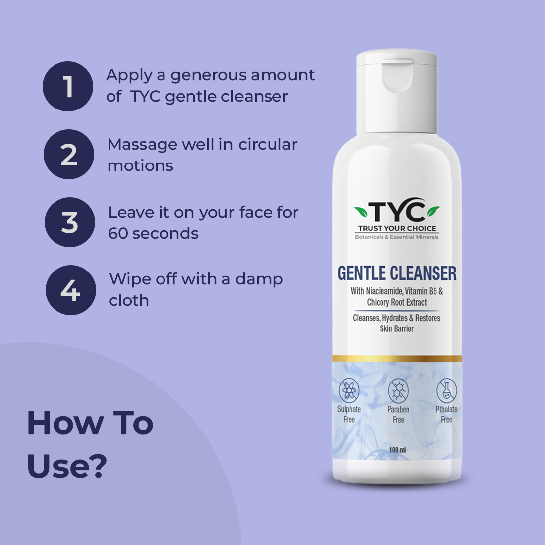 TYC Gentle Cleanser With Niacinamide, Vitamin B5 & Chicory Root Extract - Dista