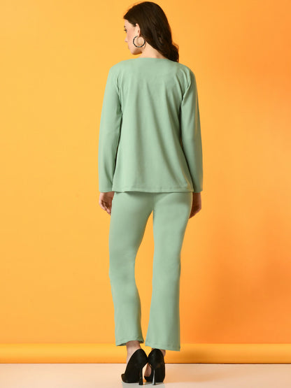 Myshka Women's Green Solid Jacket - Distacart
