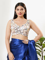 Thumbnail for Joban Fashion White Silk Padded Blouse With Sweetheart Neck Sleeveless - Distacart